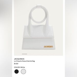 Jacquemus Mini Bag in White with Gold Logo